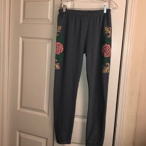 Wildfox embroiled jogger pants
